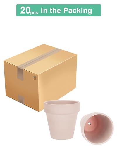vensovo 3 Inch Pink Terracotta & Clay Pot with Drainage, 20 Pack - color: Pink