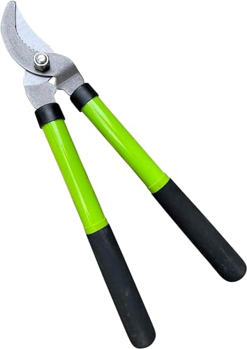 GARDEN GURU Bypass Loppers Tree Trimmer Clipper – Compact 15 inch High Carbon Steel Blade Gardening Loppers Pruning Shear - Comfort Grip Handles – Heavy Duty Branch Cutter – Cut Thick Branches w Ease - size: 1 Pack, style: Bypass Loppers