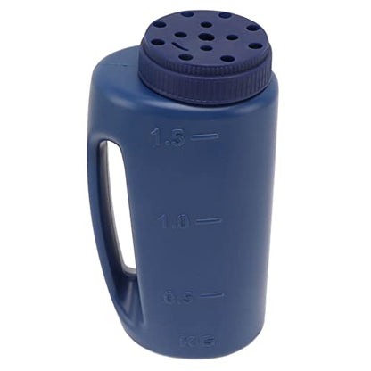 Hand Fertiliser Shaker, Hand-Held Grass Seed Shaker, For Spreading Salt and Juice Pot (Blue) - color: blue