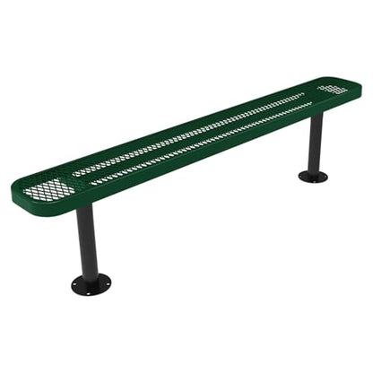 COATEDOUTDOORFURNITURE Bench, Green, Expanded, 6Ft, No Back, Surface - color: Green, size: 6 Ft, No Back Surface Mount