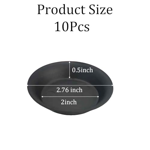 10Pcs 2.76 Inch Plant Saucer Tray, Round Plastic Water Trays for Flower Pots, Drainage Saucers for Succulents & Small Potted Plants, Indoor Outdoor Planter Accessories (Black) - color: Black
