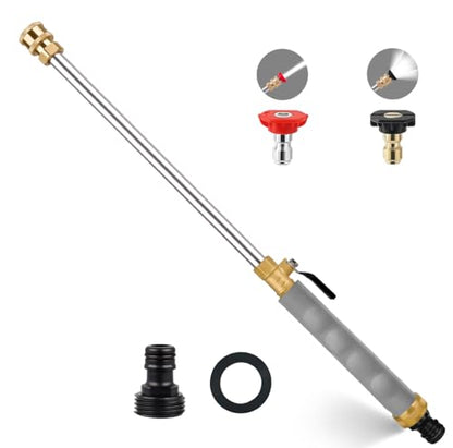 Jet Nozzle Power Washer for Garden Hose, High Pressure Hose Nozzle - color: Gray