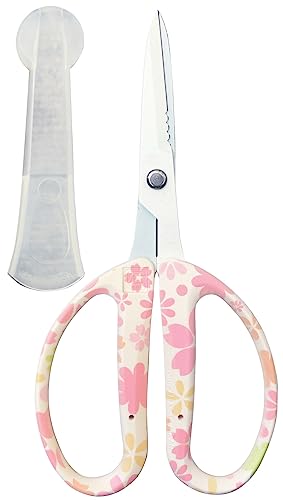 CHIKAMASA CRI-360SFW, Stainless Steel with Fluorine Coating, For Flower arrangement, fresh flowers, wide gardening use, and built-in wire cutter. Made in Japan.