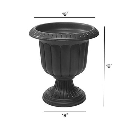 Root & Vessel Classic Urn, Black, 19-Inch - color: Black, size: 19 Inch