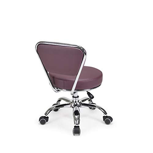 MAYAKOBA Dayton Garage Rolling Seat (Burgundy) Pneumatic, Short Stool with Adjustable Height 13"-15", Perfect for Garage Task, Home Cleaning, Bathroom Short Seat, Technician Task - color: Burgundy