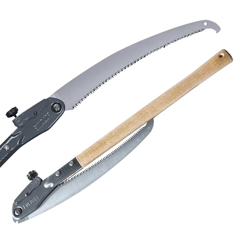 Folding Saw,Using SK85 material with three-sided serrations,tree saw for camping, Pruning branches and Bushcraft, Pouch Included(Wooden handle, 98 cm long) - color: 39in