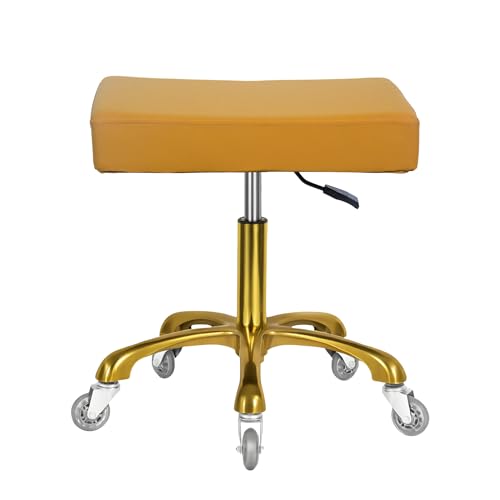 Antlu Rolling Stool Heavy Duty with Wheels Heavy Duty 450lbs,Camel - color: Camel