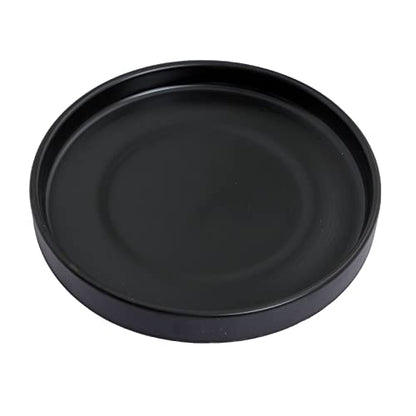 15 Inch Large Ceramic Saucer - Drainage Tray for Plant Pot (Matte Black) - color: Black, size: 15"