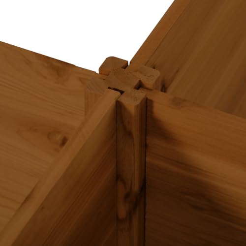 Outsunny 7.5 x 7.5ft DIY Raised Garden Bed, Large Wooden Planter Box, Brown - color: Brown, size: 7.5' x 7.5'