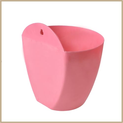 7 Pack Plastic Pink Black Self Watering Pots Wall Hanging Planters for Balcony Living Room Courtyard