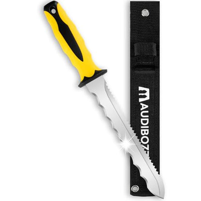 Insulating knife - sod knife, 7.87inch stainless steel blade, suitable for cutting insulating rock wool, Thermal insulation wool - color: Short Yellow