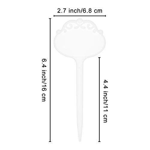SumDirect® 100pcs 2.68"x6.5" Thick Plastic Waterproof Plant T-Type Tags Markers Nursery Garden Labels (White) - size: 6.5inch-thick