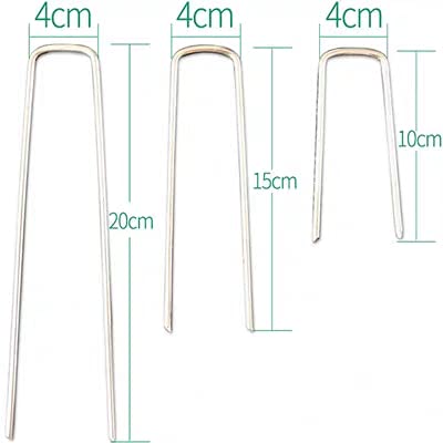 4 Inch Galvanized Landscape Staples 60 Pack 11 GaugeGarden Stakes Heavy-Duty Sod Pins Anti-Rust Fence Stakesfor Weed Barrier Fabric Ground Cover Dripper Irrigation Tubing Soaker Hose