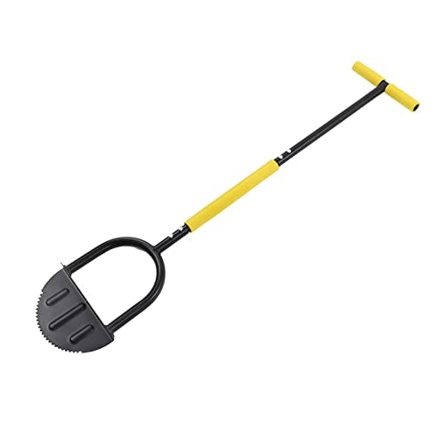 Manual Lawn Edger, Garden Edging Tool with Saw Tooth Steel, T Handle with Sponge Cover, Wide Pedal for Effortless Trimming, Half Moon Lawn Edger for Sidewalks Driveways Gardens an