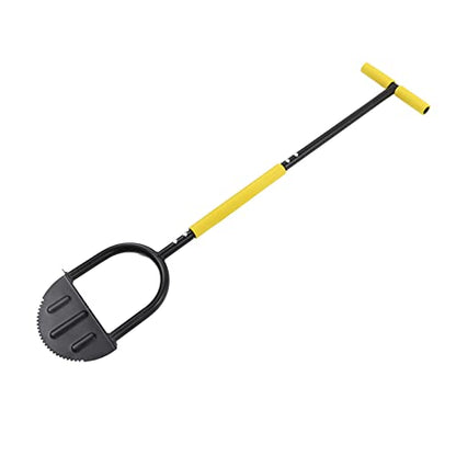 Manual Lawn Edger, Garden Edging Tool with Saw Tooth Steel, T Handle with Sponge Cover, Wide Pedal for Effortless Trimming, Half Moon Lawn Edger for Sidewalks Driveways Gardens an