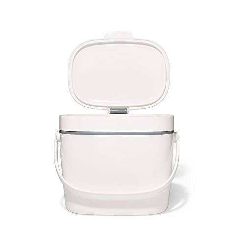 OXO Good Grips Easy-Clean Compost Bin, White, 1.75 Gal/6.62 L - color: White, size: 1.75 Gallon