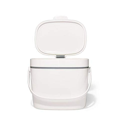OXO Good Grips Easy-Clean Compost Bin, White, 1.75 Gal/6.62 L - color: White, size: 1.75 Gallon