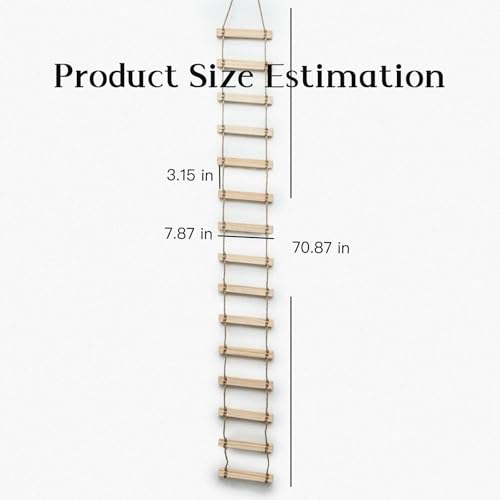 Wooden Ladder Plant Trellis for Wall, Plant Ladder - 70.9×7.9 Inches Natural Wooden Hanging Trellis, Decorative Wall-Mounted Support for Potted Vines, Ivy, and Houseplants