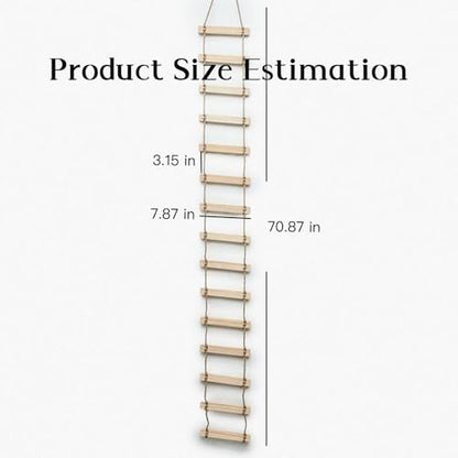 Wooden Ladder Plant Trellis for Wall, Plant Ladder - 70.9×7.9 Inches Natural Wooden Hanging Trellis, Decorative Wall-Mounted Support for Potted Vines, Ivy, and Houseplants