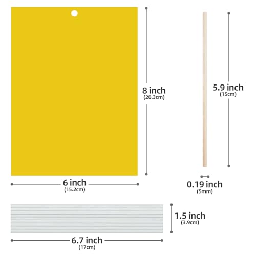 Kensizer 50-Pack Fruit Fly Trap, Yellow Sticky Gnat Traps, 6x8 in - size: 50-Pack