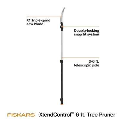 Fiskars 3-6 Ft XtendControl Extendable Modular Pole Saw & Tree Trimmer - style: 6' X1 Saw