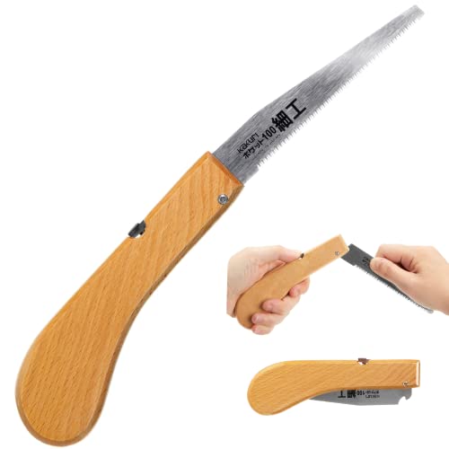 KAKURI Mini Folding Flush Cut Saw 4", Small Japanese Pocket Hand Saw - style: Woodworking (Flush Cut)