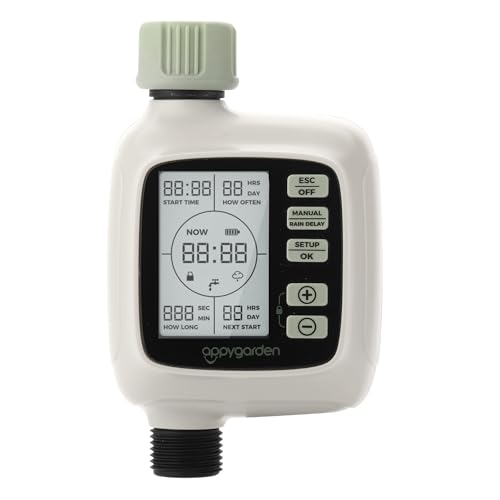 Appy Garden Edge 1 Plus Sprinkler Timer, Programmable Water Timer for Garden Hose, Outdoor Faucet, Drip Irrigation and Lawn Watering System, Waterproof LCD | Automatic Digital Control | Rain Delay
