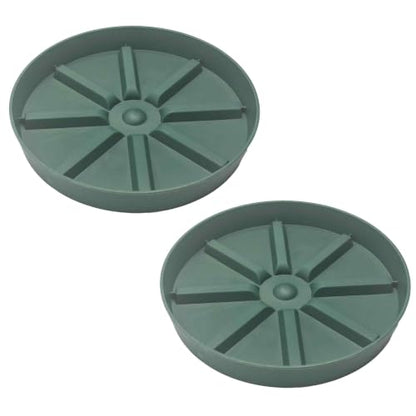 2Pcs 6 Inch Plant Saucer Drip Tray, Clear Plastic Flower Pot Saucers, Thicker Anti-Rot Root Water Catcher Tray for Indoor Outdoor Planters, Heavy Sturdy Pot Base Plate Green - color: Green