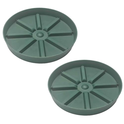 2Pcs 6 Inch Plant Saucer Drip Tray, Clear Plastic Flower Pot Saucers, Thicker Anti-Rot Root Water Catcher Tray for Indoor Outdoor Planters, Heavy Sturdy Pot Base Plate Green - color: Green