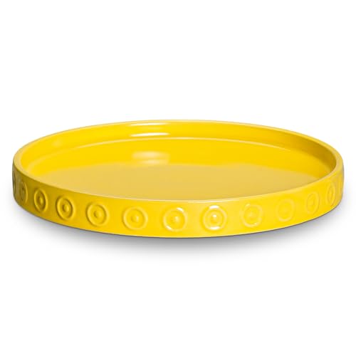 Eightpot Plant Trays for Pots 5.6 Inch, Plant Water Catcher Tray for Indoor Outdoors, Ceramic Plant Saucer, Round Plants Plate, Boho Plants Dishes to Catch Water, Decorative Flower Pot Trays, Yellow - color: Yellow, size: 5.6"