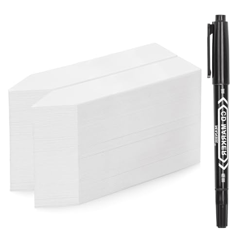 KINGLAKE Plant Labels,Plastic Plant Tags 4 Inch,200 Pcs Nursery Garden Labels Plants Markers for Outdoor Garden Waterproof,Plants Name Tags White with Marking Pen - color: White