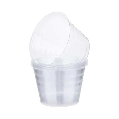 M METERXITY 10-Pack Plastic Plant Saucer, 4.3 Inch Clear Thin Plant Saucer Drip Tray for Indoor/Outdoor, Planter Liners Nursery Pots - size: 4.3 Inch