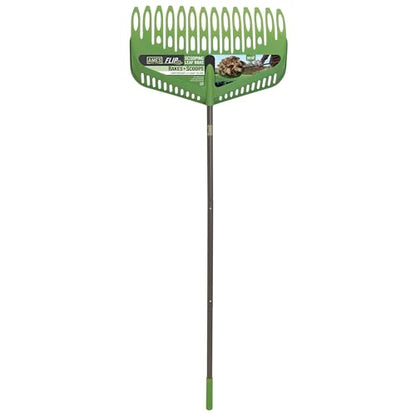 Flip Scooping Leaf Rake, Heavy Duty Lawn and Yard Care, Extra Wide Head, Green