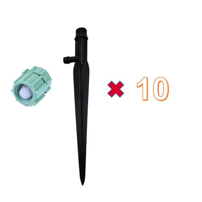 10 Pack Adjustable Bubbler Sprinkler Heads with 11.8in Stake, 360 Degree Micro Irrigation Emitters, Drip System Replacement Sprayer for Lawn Garden Plants Watering
