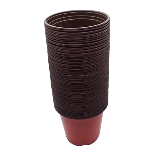 7 inch Plastic Plant Pots Seedling Cups 100 Pack Nursery Plant Pot Seedling Pots, Greenhouse pots for Cultivate Seeds, Growing containers for Plants - size: 7.0 inch