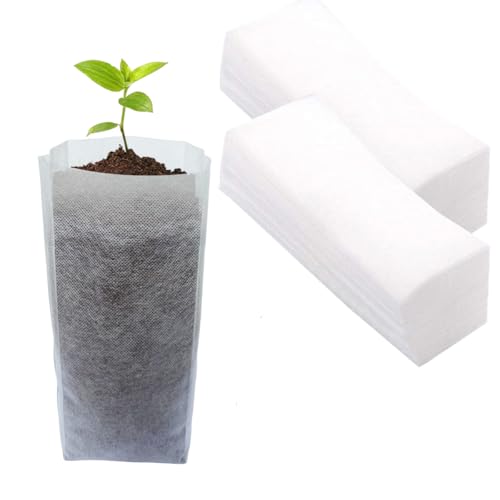 gardtree 3/4 Gallon 100PCS 7.8×11 Inch Tall Plant Grow Bags - Non-Woven Deep Nursery Pots for Seed Starting, Indoor/Outdoor Tree Vegetables, Herbs & Flowers | Easy Transplant, Space Saving - color: White, size: 7.8"x11"/100PCS