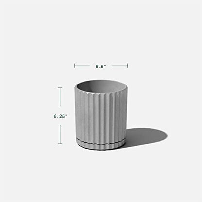 Veradek Demi Series Demi 6" Planter w/Tray - Grey, 2 Pack - color: Gray, size: 6 inch - 2 Pack