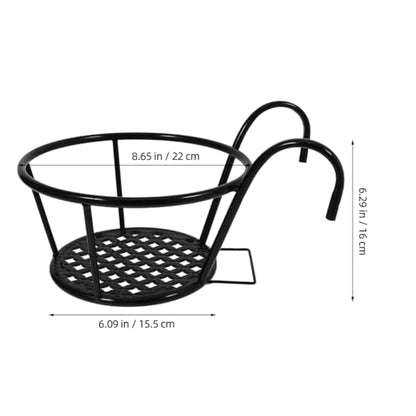 Hemoton 3 Pack Hanging Flower Pot Rack Iron Art Railing Pot Holders Outdoor Balcony Planters for Porch Deck Fence Ledge Garden