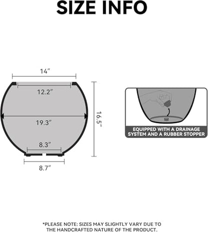 Kante Accent Round Sphere Charcoal Concrete Planter 11" Dia, Outdoor - color: Charcoal, size: 19.3"w x 16.5"h
