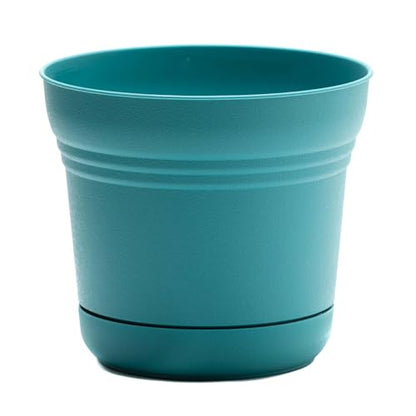 Bloem SP0726 Saturn Planter w/Saucer 7" Bermuda Teal, 7" - color: Bermuda Teal, size: 7"