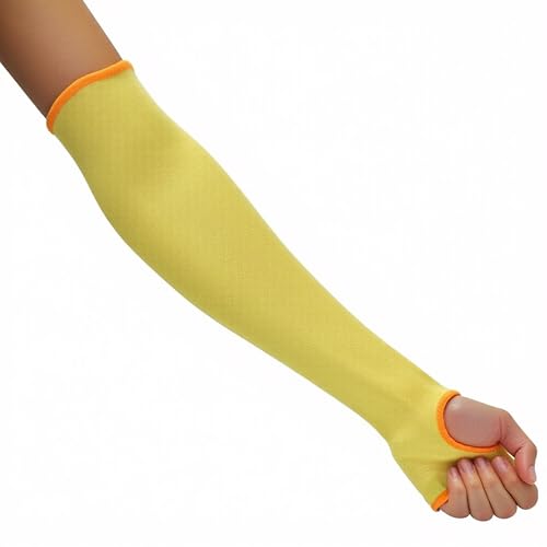 G & F PRODUCTS 100% Kevlar fiber by DuPont Cut Resistant Knit Sleeve, Sold by 6-piece pack - color: Cut Level 3 With Thumslot 18 Inch