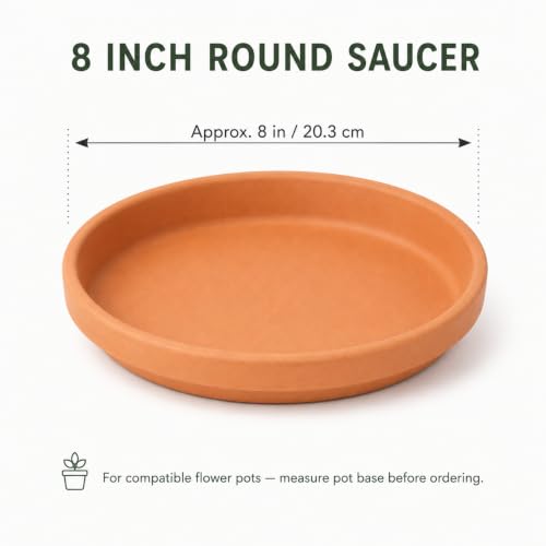 10 Inch Terracotta Round Plant Saucer, Natural Clay Drip Tray