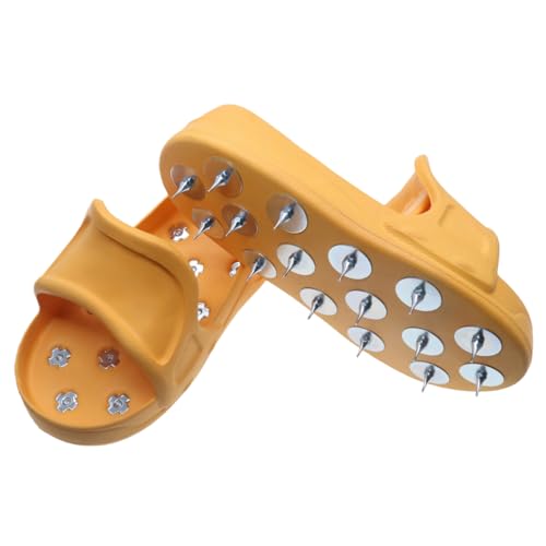Anti-Slip Spiked Shoes for Epoxy Floors, Resinous Coatings, Self-Leveling Compound, and Paint-Medium(Orange) - color: Orange, size: Medium