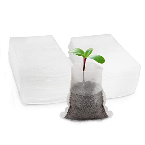 Seed Starter Bags Small, 200PCS 3x4 inch Non-Woven Nursery Plant Grow Bags, Fabric Seedling Bags Pots Pouch for Plants Seeding Clones Home Garden Supply - color: White, size: 2.7"x4.3"/Pack of 200