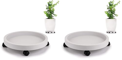 Skelang Plant Caddy 13 Inches, Wheeled Planter Pallet, Plant Stand Dolly for Heavy Planter, Deck Potted Plant, Garden Planter, Load Capacity 120Lbs (Pack of 2) - size: 13in (Pack of 2)
