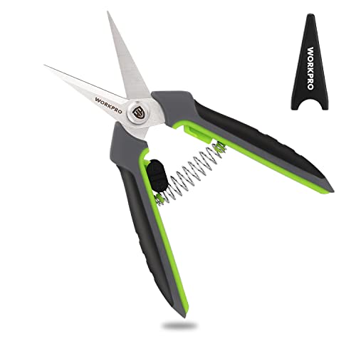 WORKPRO 6.25" Garden Pruning Shears with Stainless Steel Straight Blade