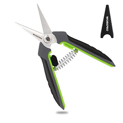 WORKPRO 6.25" Garden Pruning Shears with Stainless Steel Straight Blade