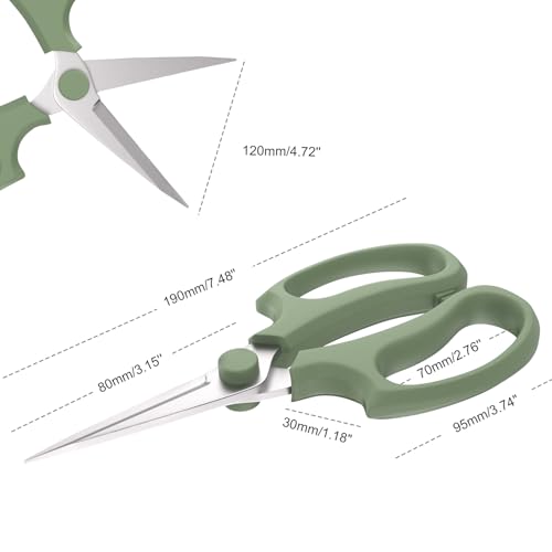 Housolution Flower Scissors, 3PCS Pointed Pruning Shears, Avocado Green - color: Pointed-avocado Green, size: 3 Pack
