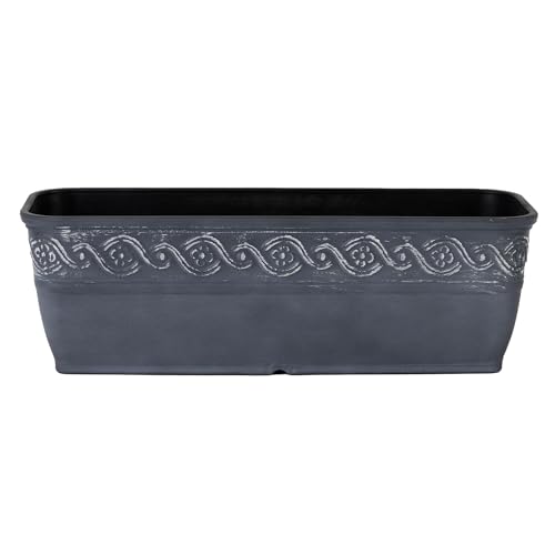 10" Corinthian Trough with Drainage Plug in Storm - color: Storm, size: 10"