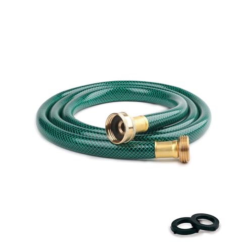 10FT 1/2-Inch Style PVC Garden Hose with Brass GHT Fittings - size: 10